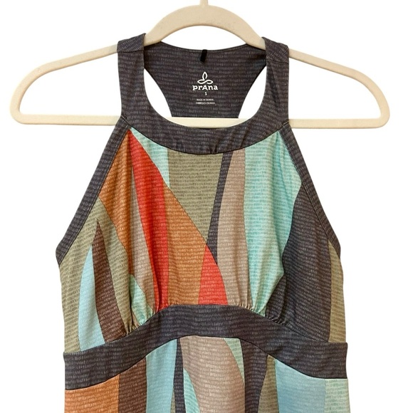 Prana Calexico Dress Sz S Soft Geometric High Neck Stretchy Mini Sundress - Picture 4 of 9